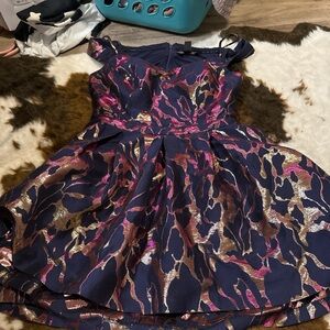 Elegant Navy and Pink Dress